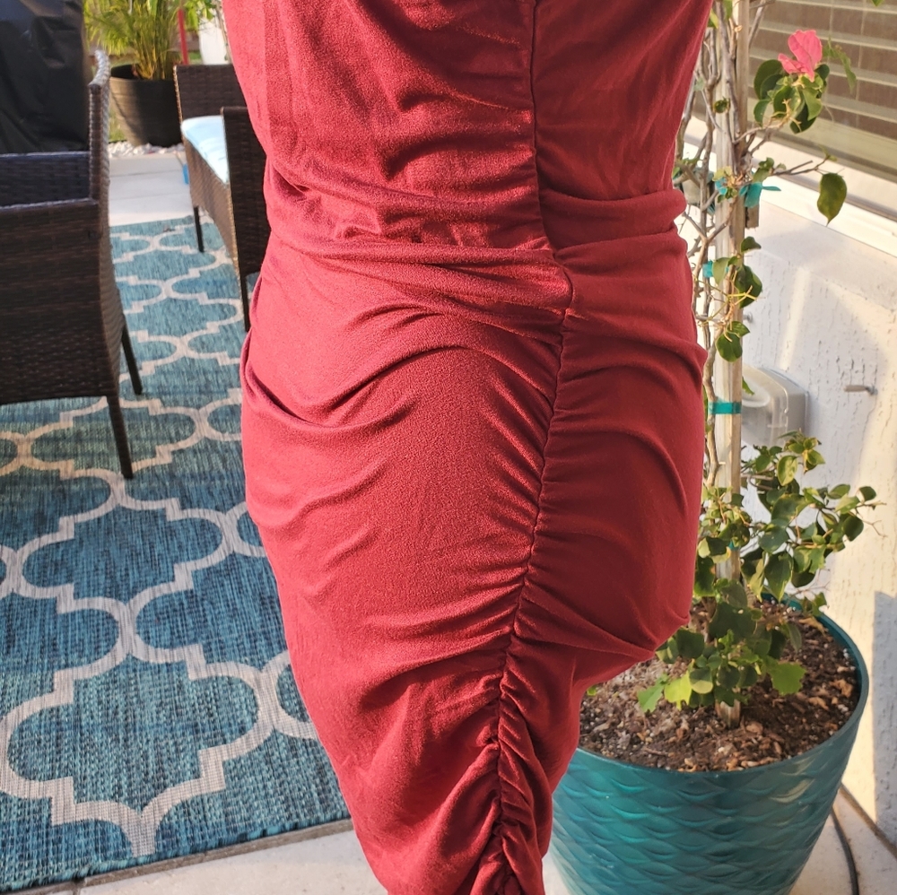 Almost Famous Turtle Neck Rouched Dress - Picture 9 of 11